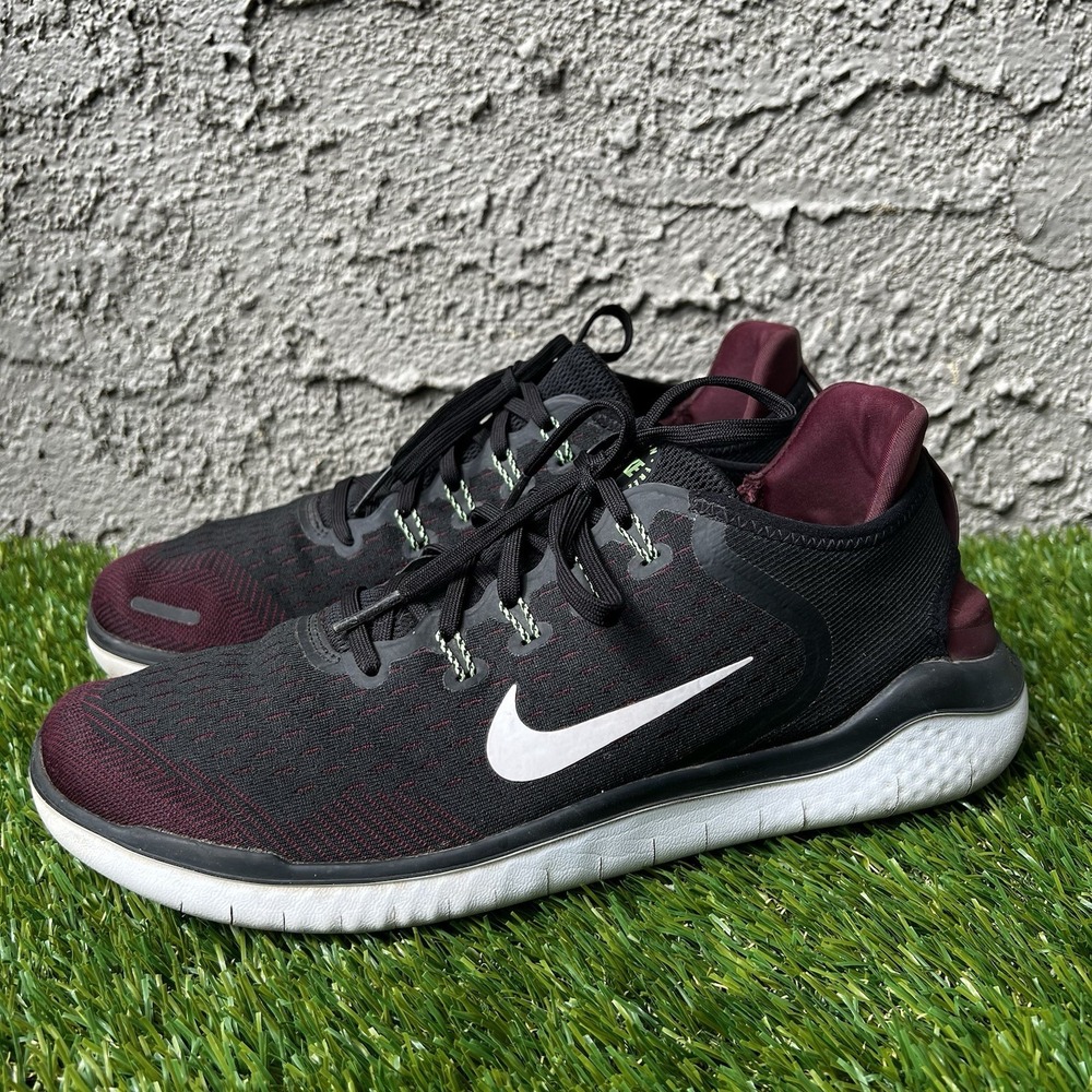 Nike Shoes Men Size 10.5 Free RN 2018 Night Maroon Black Red Running